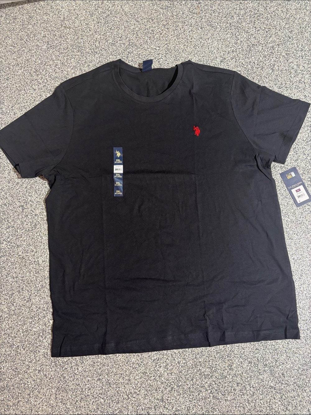 U.S. Polo Assn. Short Sleeve Crew Neck Tee in Black with Red Logo